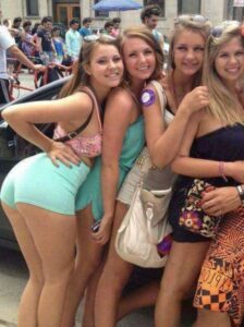 Girls pose holiday snap